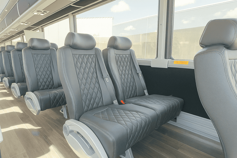 interior of Alhambra Coach Bus Service charter bus