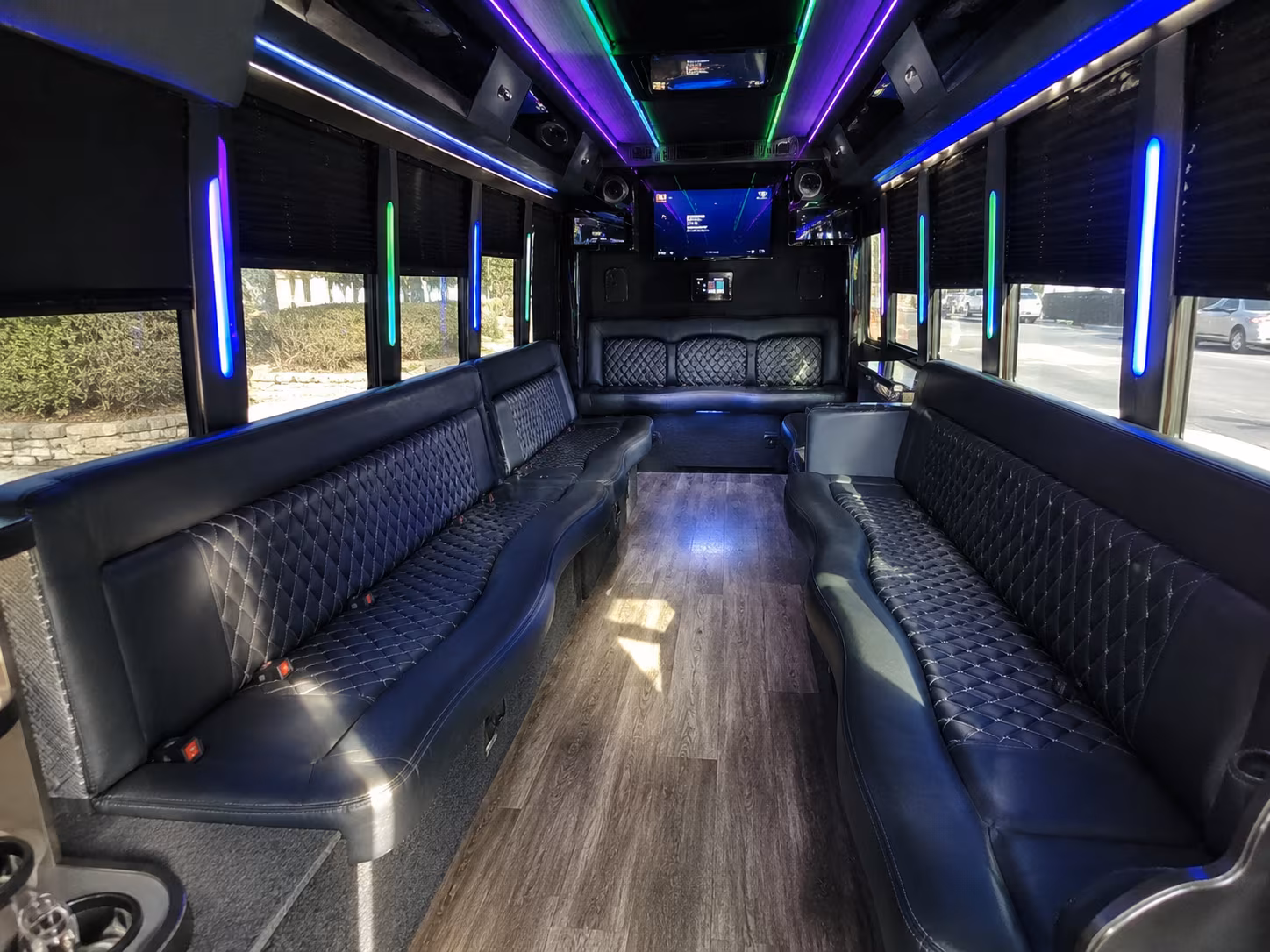 alhambra 15 passenger party bus interior