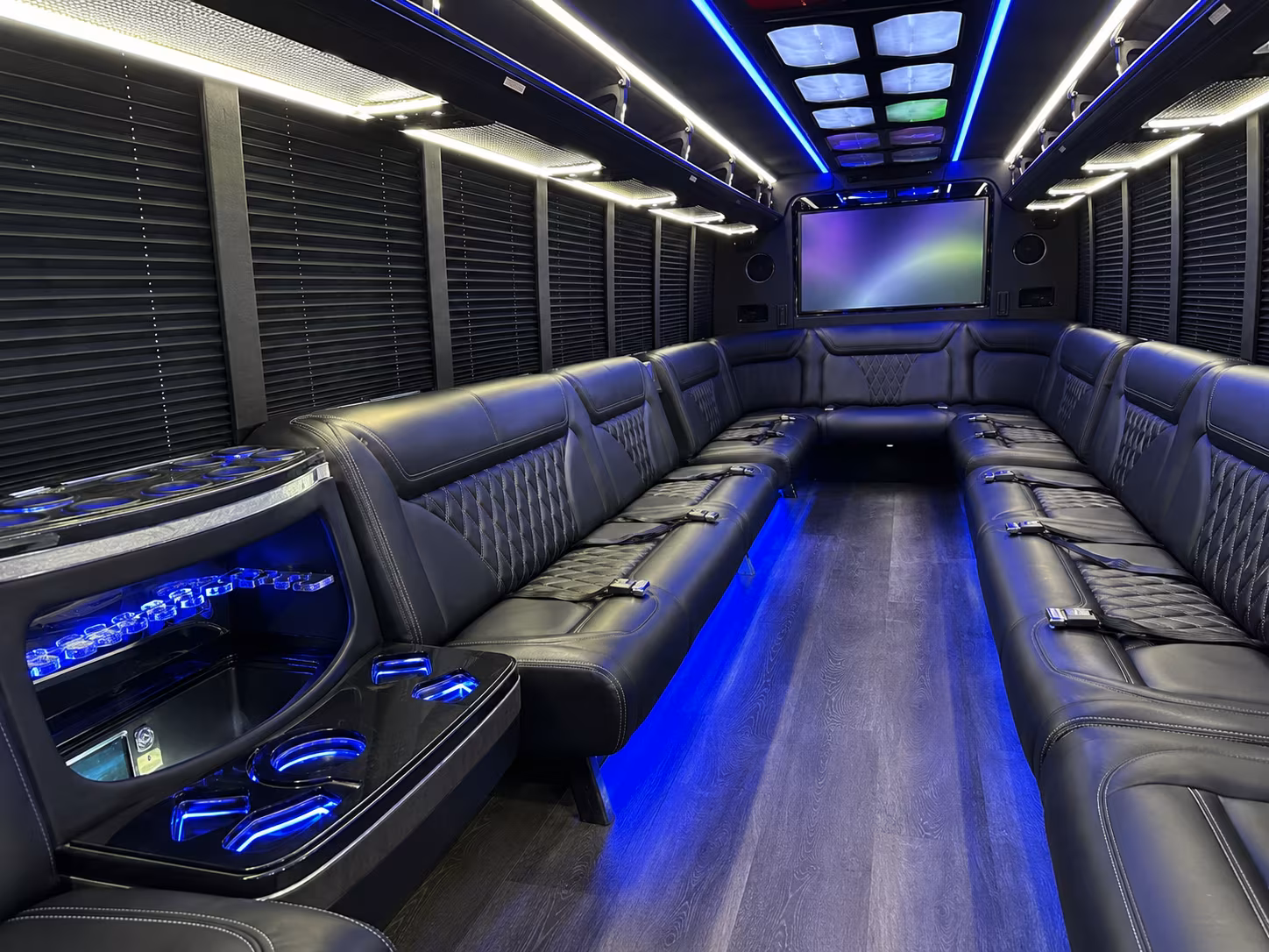 alhambra 20 passenger party bus inside