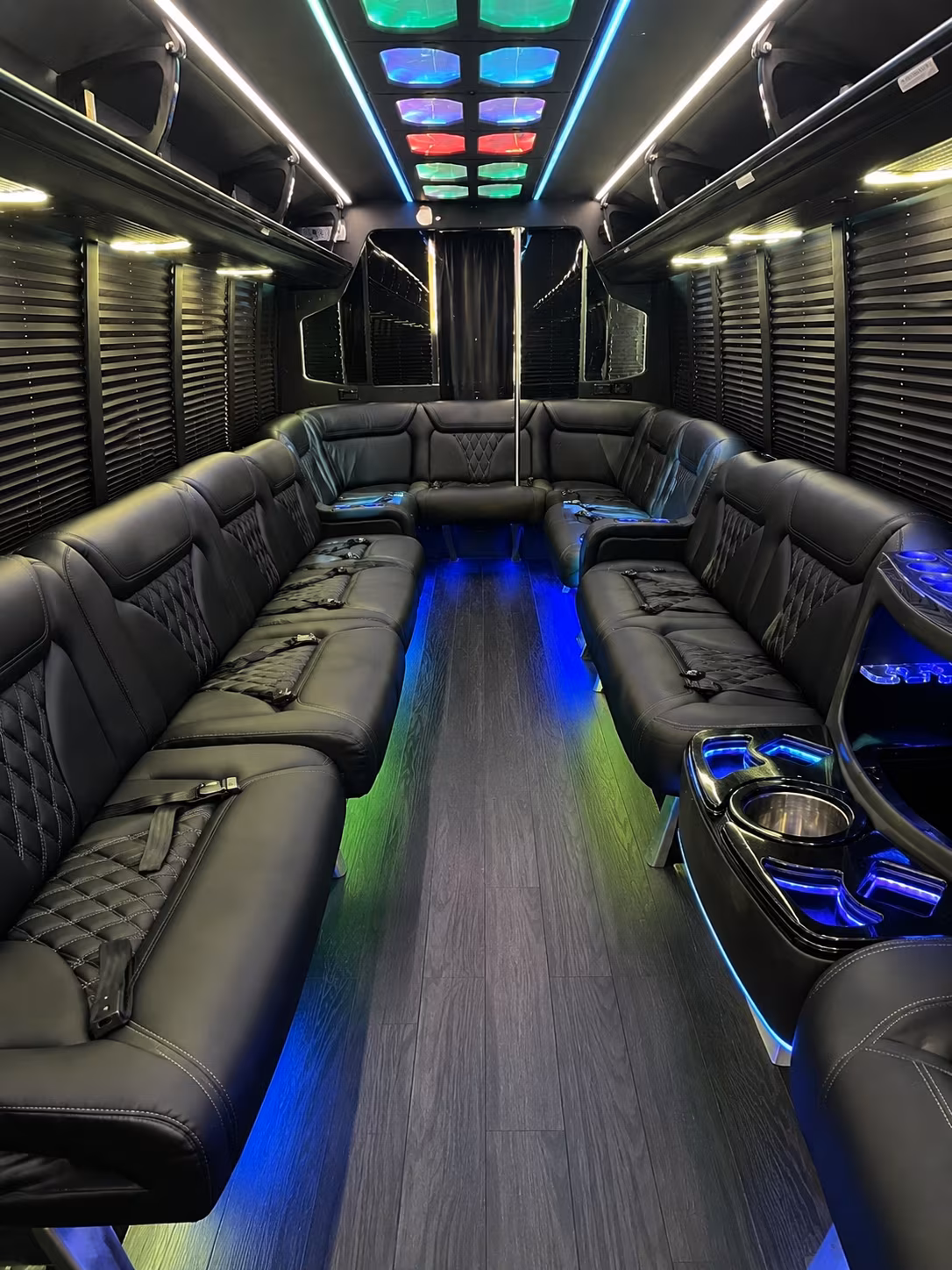 alhambra 20 passenger party bus interior
