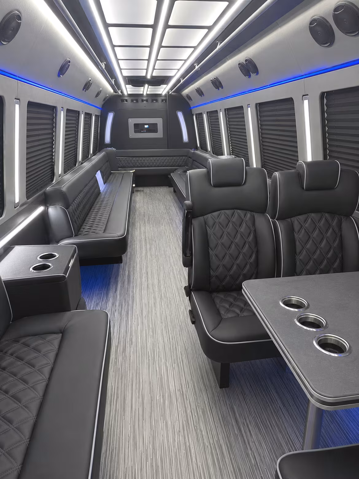 alhambra 25 passenger party bus inside