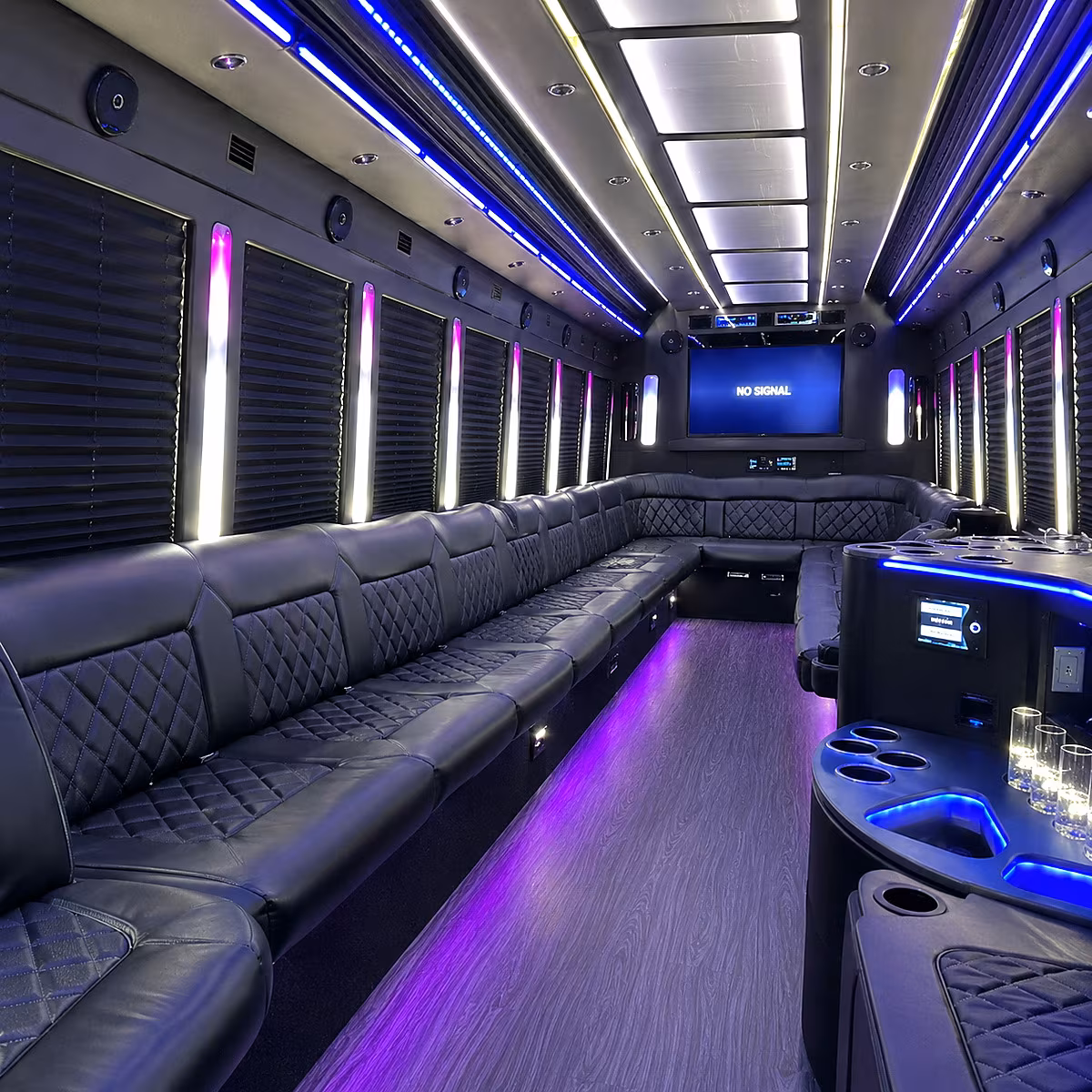 alhambra 30 passenger party bus inside