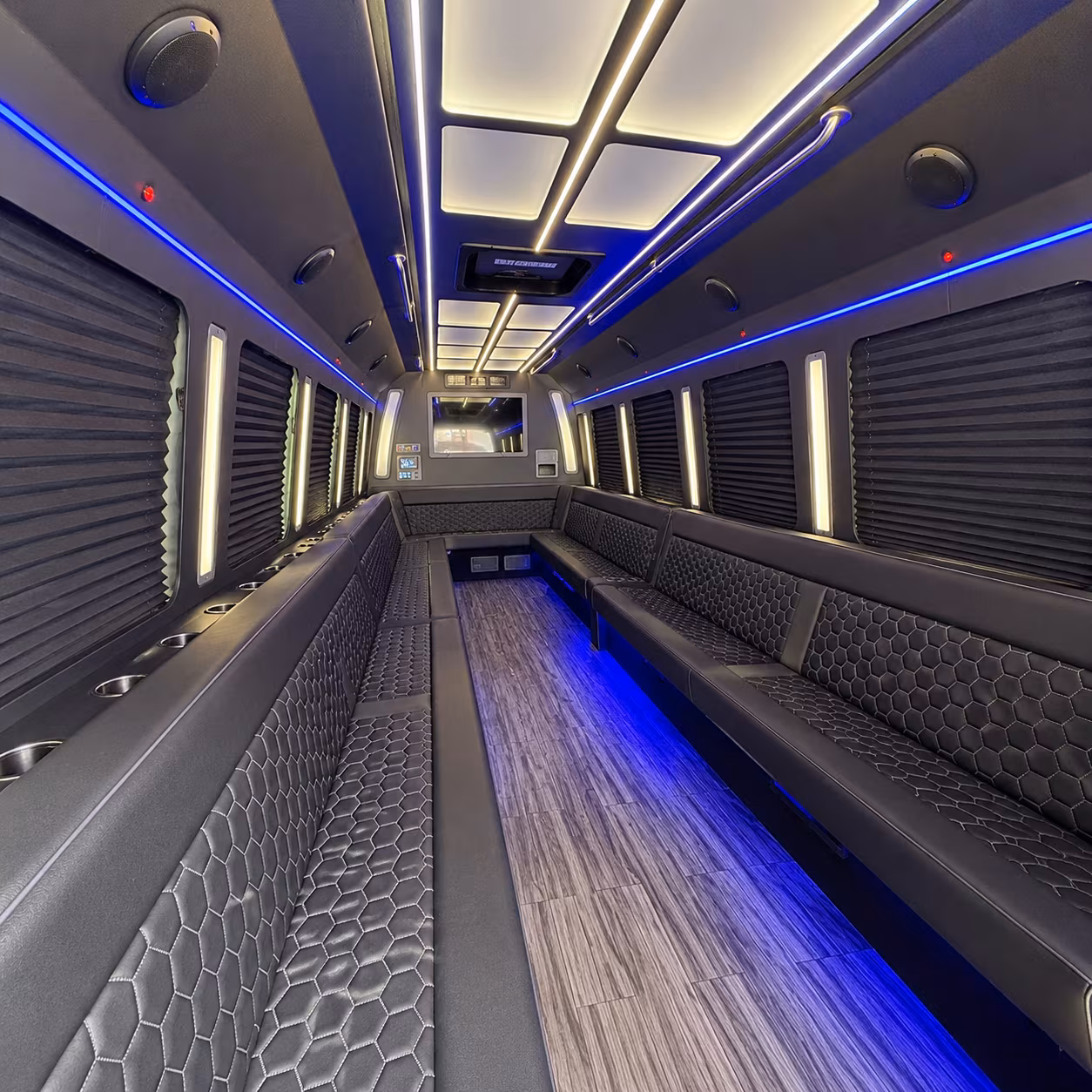 alhambra 30 passenger party bus interior