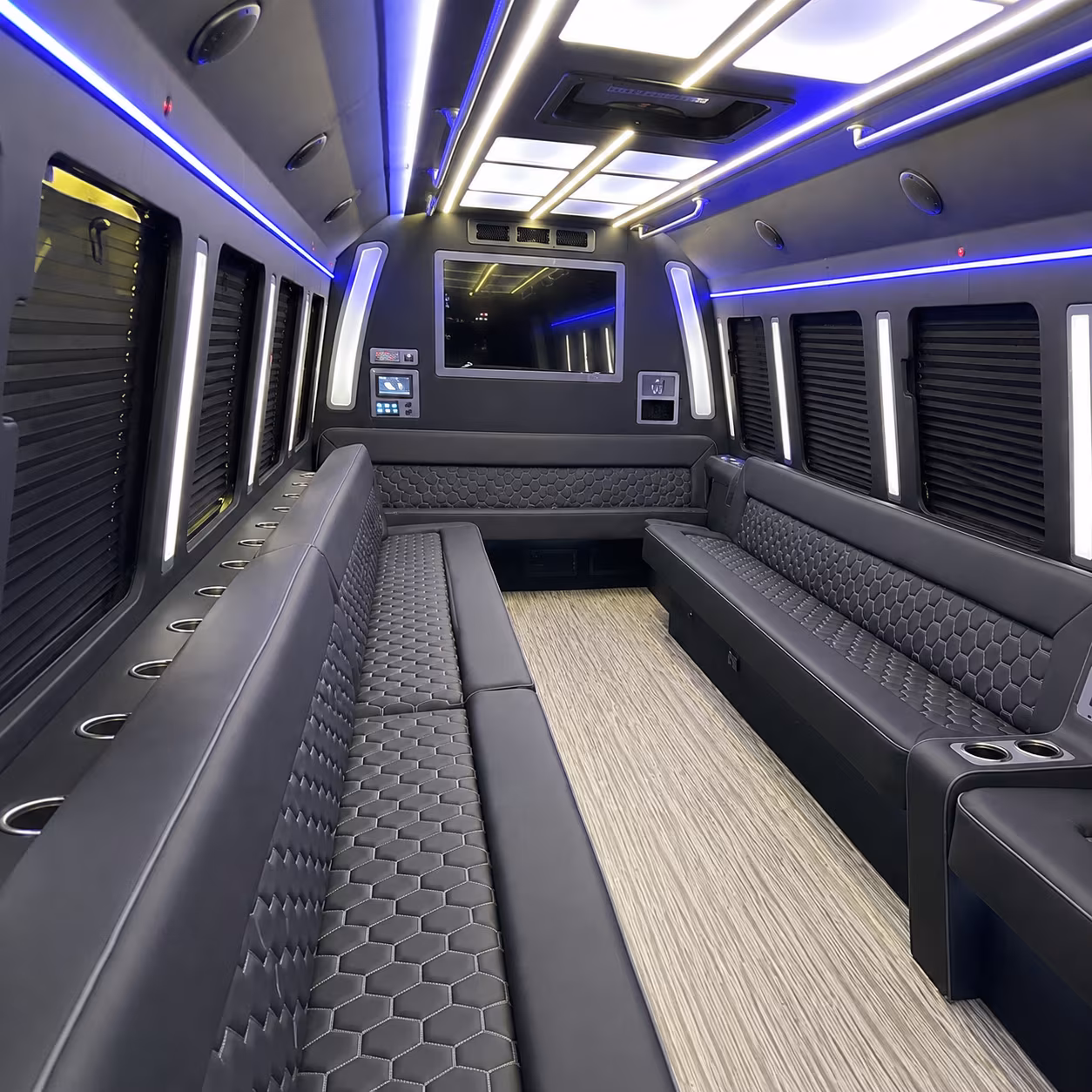 alhambra 40 passenger party bus inside