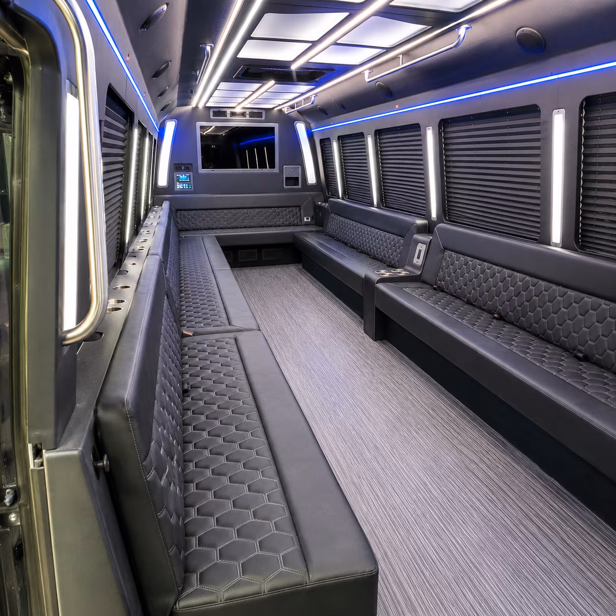 alhambra 40 passenger party bus interior