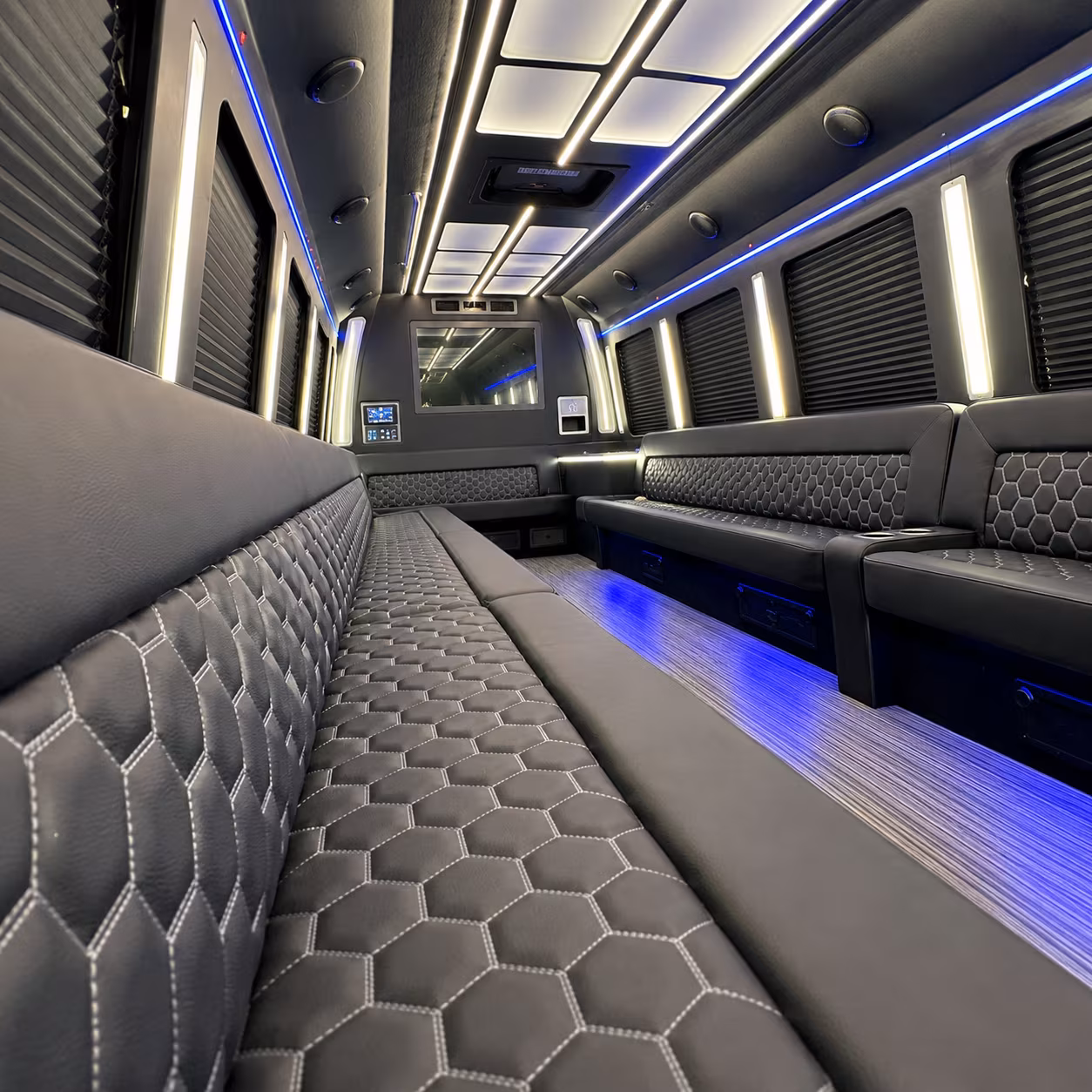 alhambra party bus rental interior